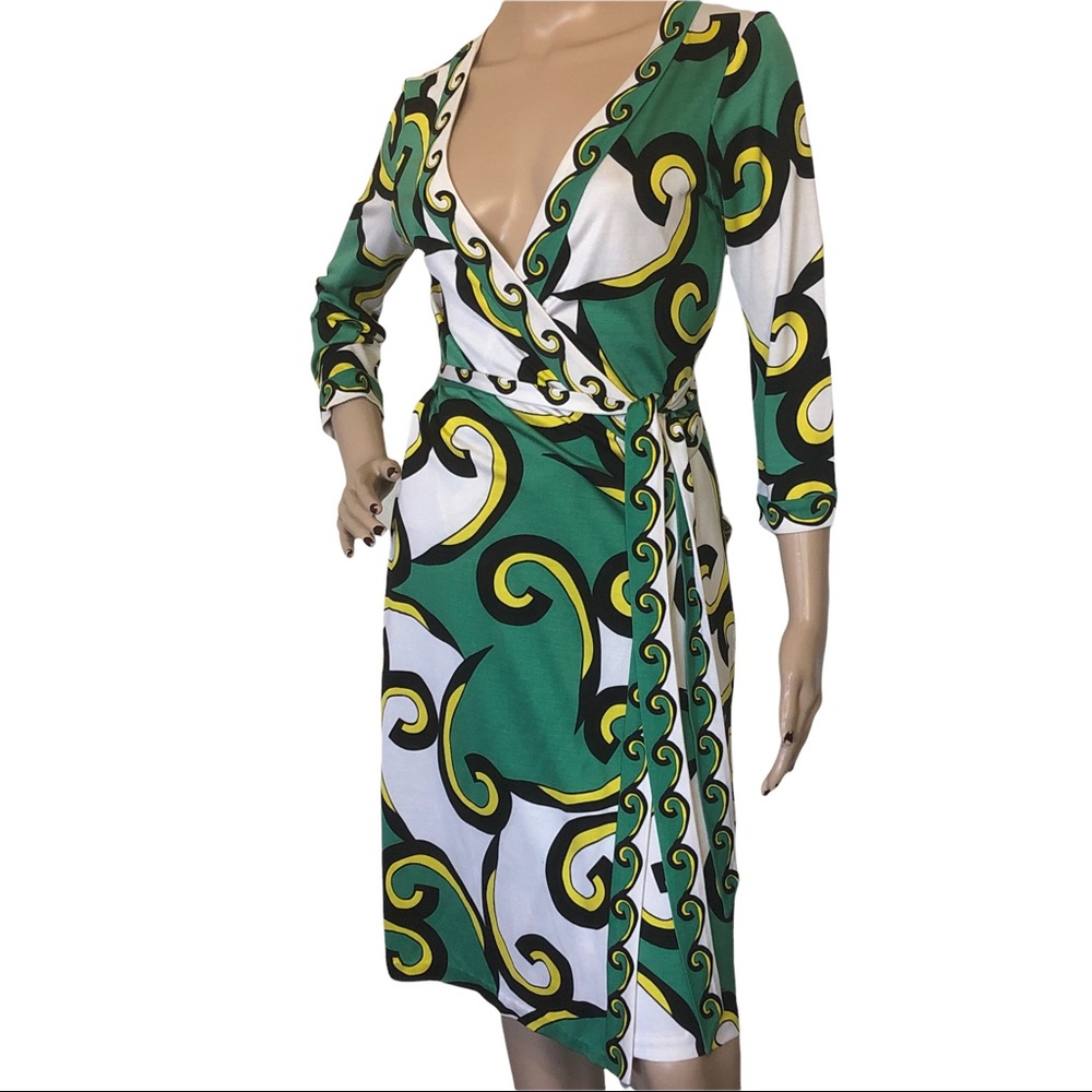 DIANE VON FURSTENBERG Wrap Dress Silk New Julian Wrap Dress Authentic DV…